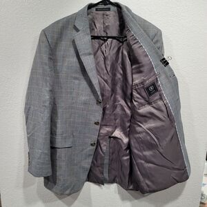 Izod 40R Mens Polyester Rayon Sport Coat‎ Blazer Suit Jacket 3 Button Gray